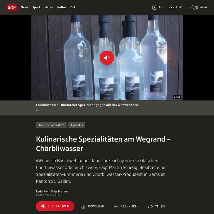 «Kulinarische Spezialitäten am Wegrand – Chörbliwasser»